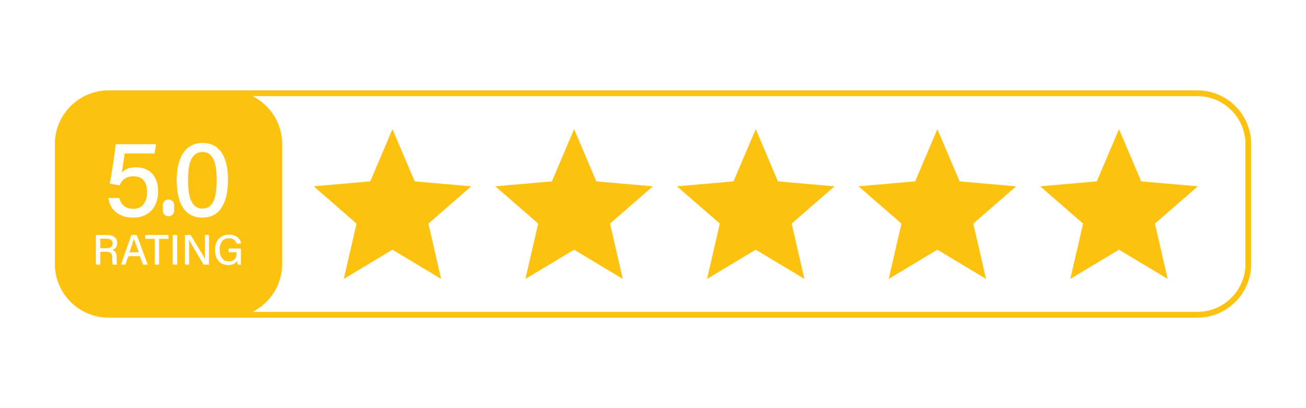 5 Sterne einer Bewertungsskala.