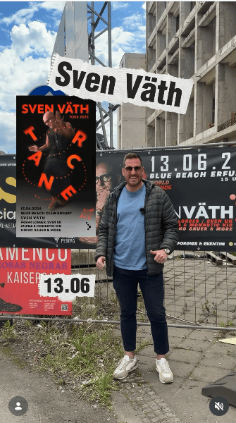 Screenshot von socialsun-Reel über Sven Väth